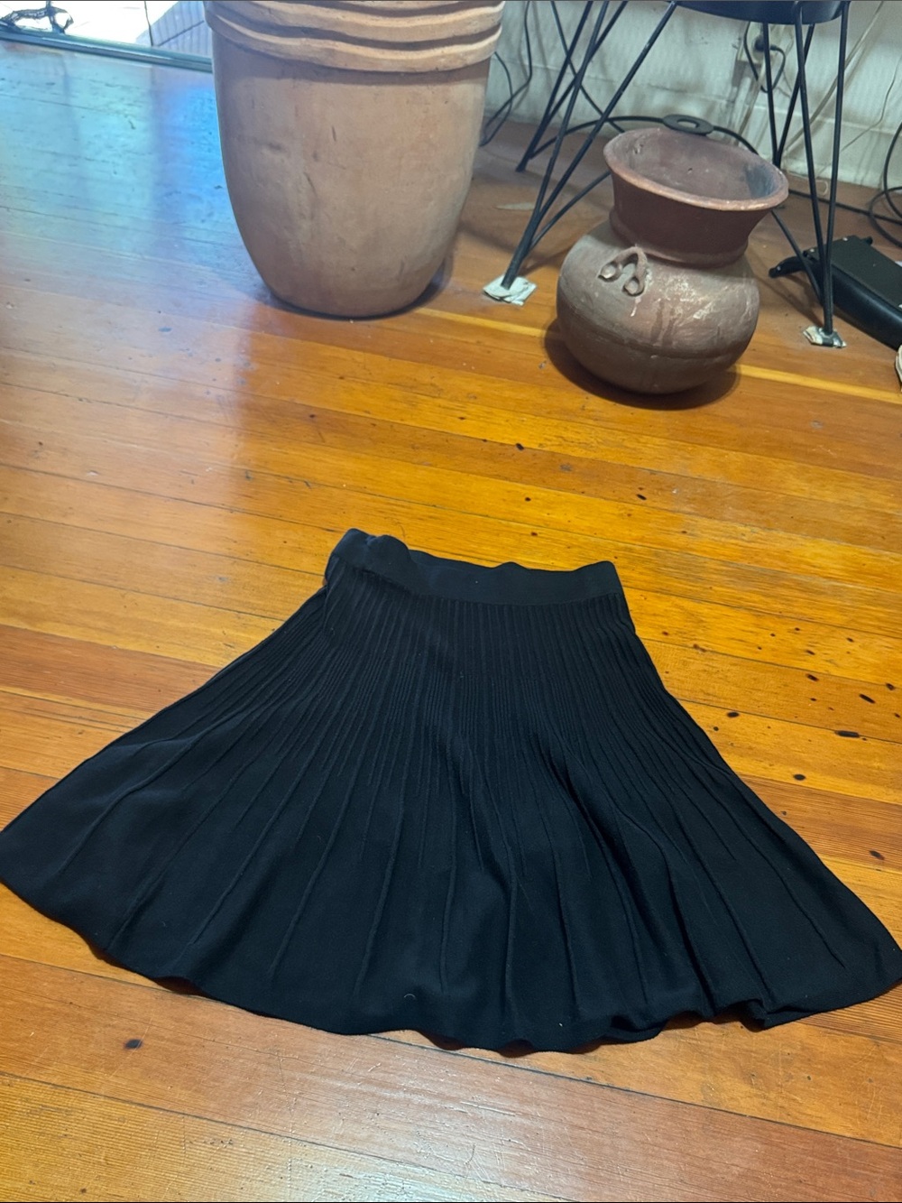 CAbi Black Circle Skirt - Pleated A-Line Swing